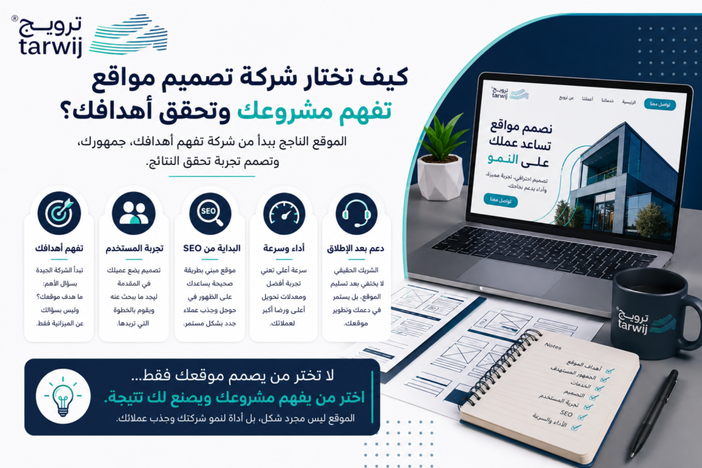 معايير اختيار شركة تصميم مواقع احترافية تشمل تجربة المستخدم وSEO والأداء والدعم