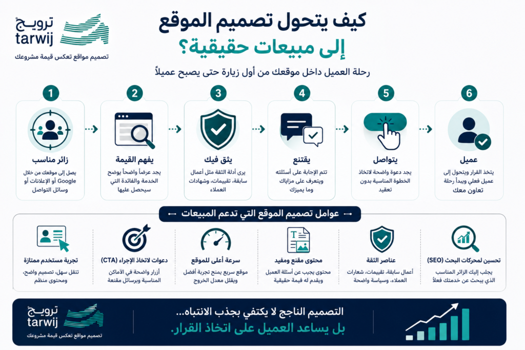 كيف يساعد تصميم الموقع على تحويل الزوار إلى عملاء وزيادة المبيعات