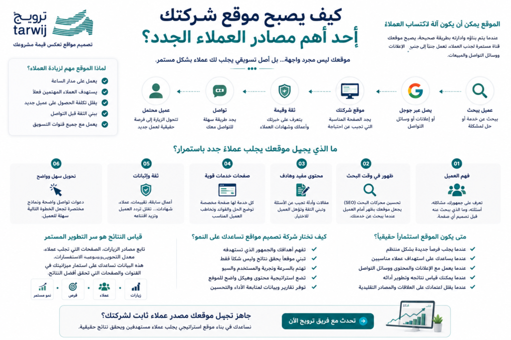 تحويل موقع الشركة إلى مصدر لجذب العملاء الجدد
