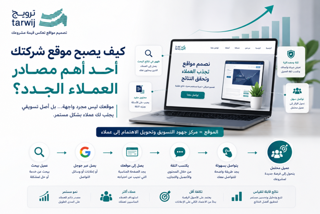 زيادة العملاء من الموقع الإلكتروني وتحويل الموقع إلى مصدر للعملاء الجدد