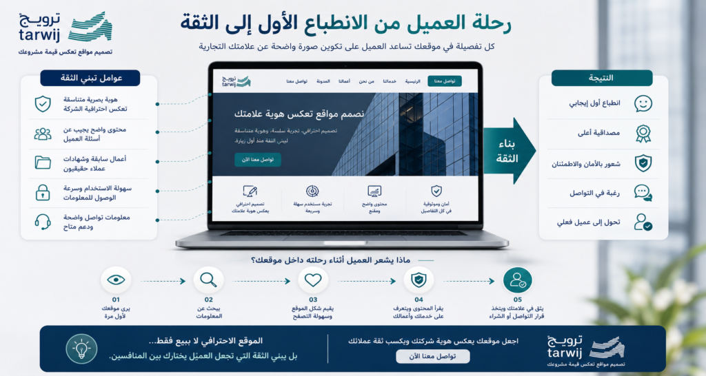كيف يساهم تصميم الموقع الاحترافي في بناء ثقة العملاء بالعلامة التجارية