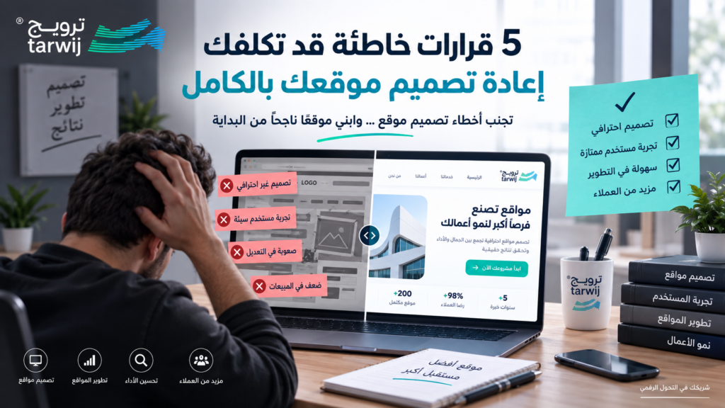 أخطاء تصميم موقع قد تكلفك إعادة تصميمه بالكامل