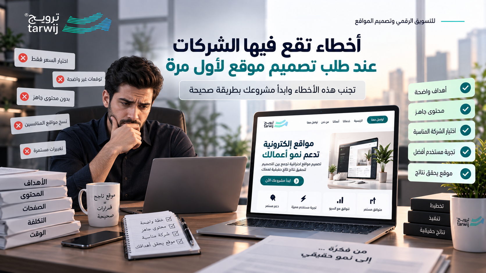 أخطاء تصميم موقع شركة عند إنشاء موقع إلكتروني لأول مرة