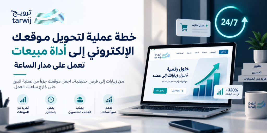 تطوير الموقع الإلكتروني وتحويله إلى أداة مبيعات تعمل على مدار الساعة