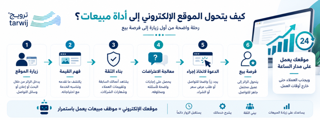 خطوات تحويل الموقع الإلكتروني إلى أداة مبيعات وجذب العملاء