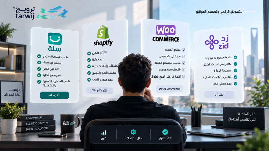 أسئلة اختيار المنصة المناسبة للمتجر الإلكتروني حسب احتياجات المشروع