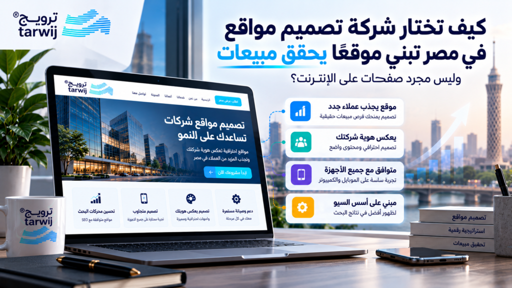 شركة تصميم مواقع في مصر لإنشاء موقع احترافي يساعد على جذب العملاء وتحقيق المبيعات.